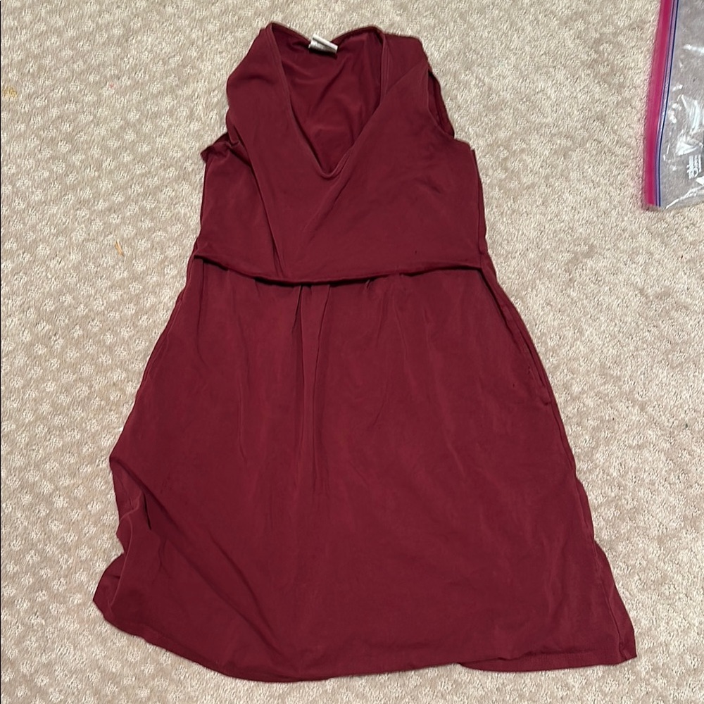 Boob Design Red Nursing friendly Midi Sundress